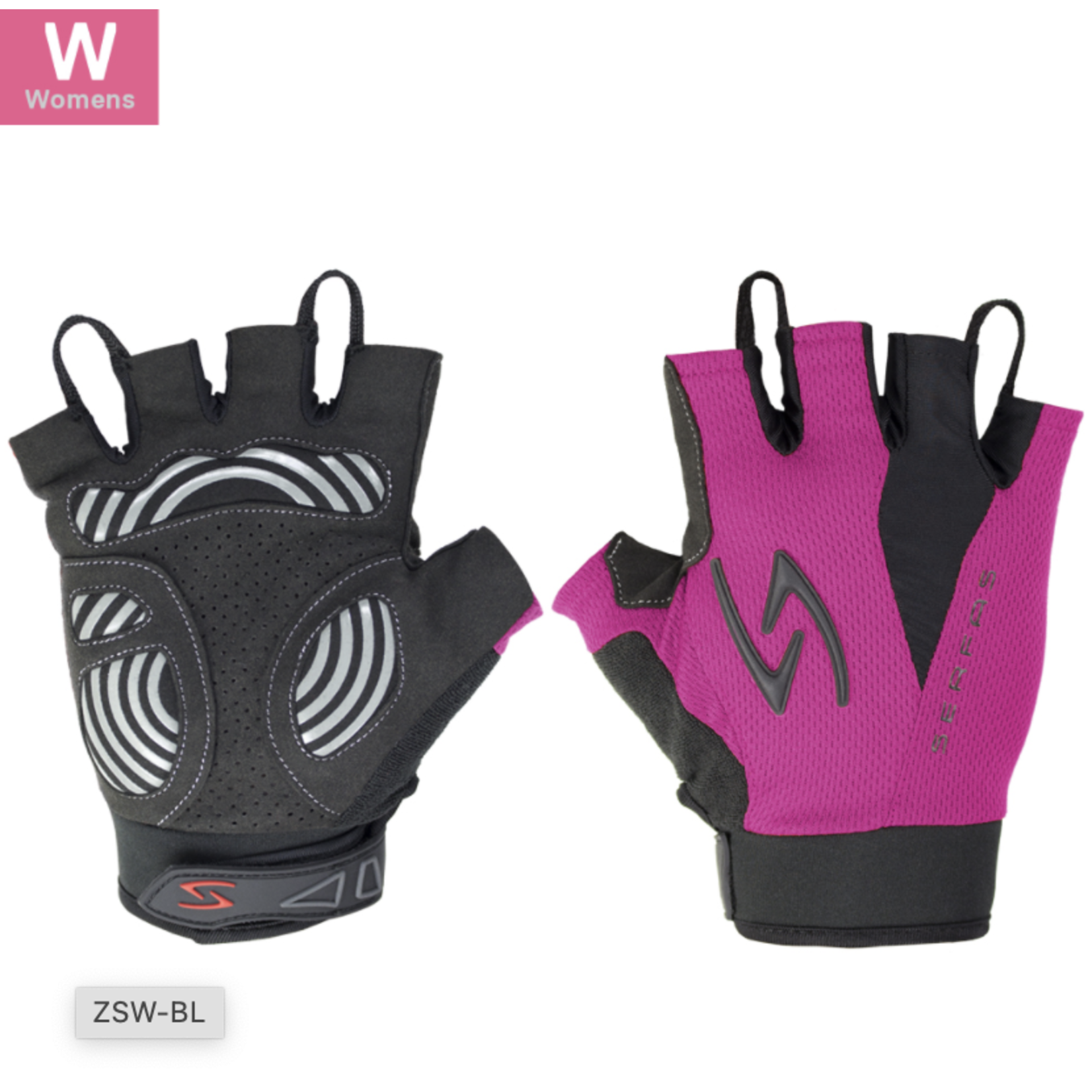 SERFAS ZSW-PK-2 Womens Short Finger Gloves PInk SM