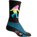 SockGuy Wool Neon Sasquatch Socks - 6 inch, Black, Small/Medium (SK0615)