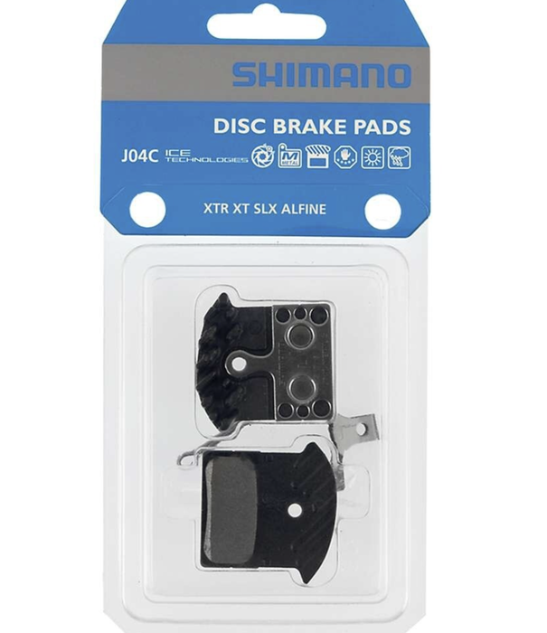 SHIMANO Shimano J04C Metal Disc Brake Pads with Fin - Fits XTR BR-M9020, XTBR-M8000, SLX BR-M675, SLX BR-M7000, Deore BR-M615, BR-R517
