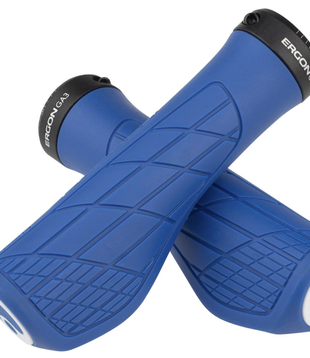 Ergon GA3 Grips - Midsummer Blue, Lock-On, Small
