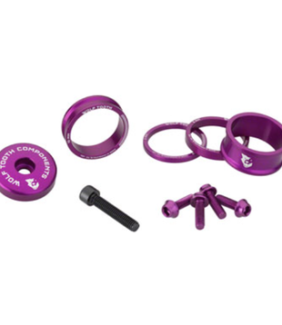 HD0273 Wolf Tooth BlingKit: Headset Spacer Kit 3, 5,10, 15mm, Purple