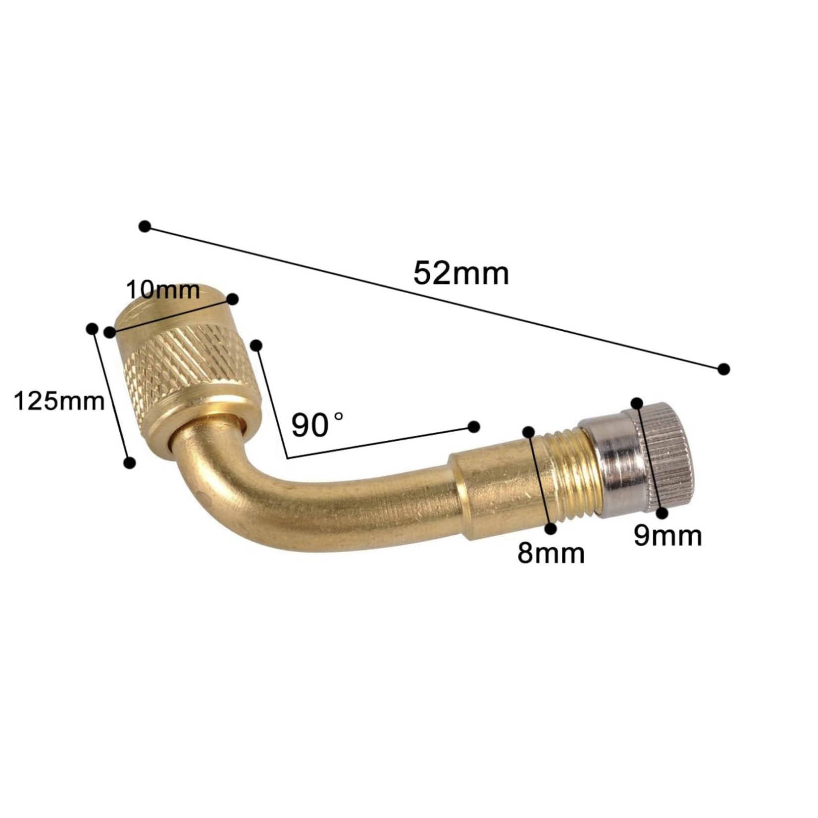 90 Degree Schrader Extension Valve Adaptor