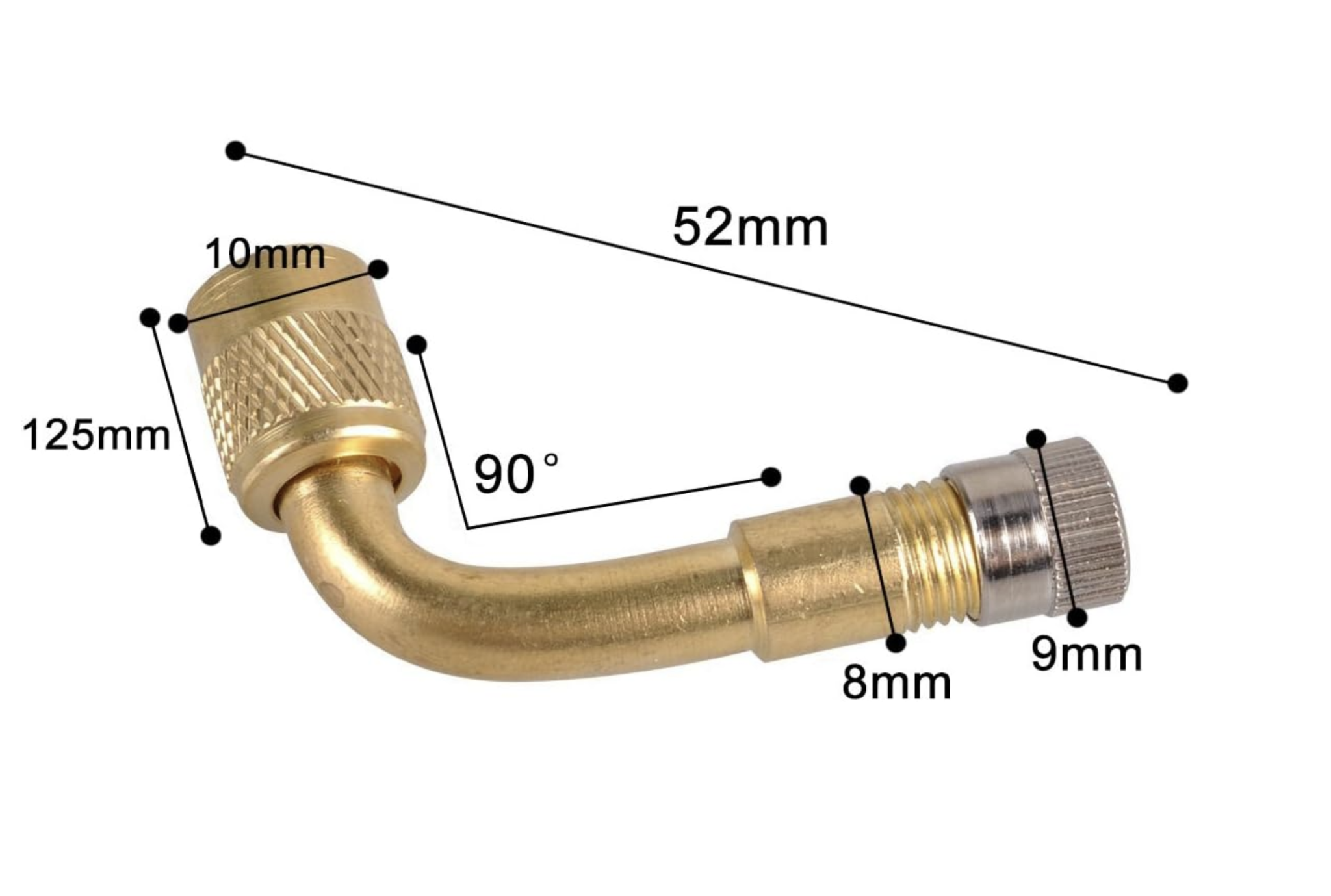 90 Degree Schrader Extension Valve Adaptor St. Ebikes LLC