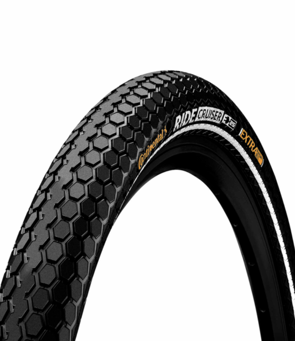 CONTINENTAL TIRES CONTINENTAL - RIDE Cruiser Tire - Clincher - Wire - 26 x 2.2 in - Black/Reflex