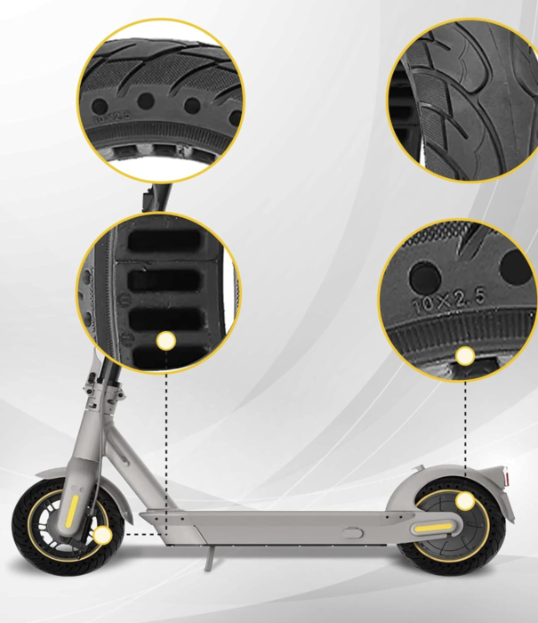 Solid Tire 10x2.5 Electric Scooter Wide (44mm inner) 60/70-6.5