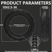 Solid Tire 10x2.5 Electric Scooter Wide (37mm Inner)
