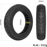 10x2.125 Honeycomb Solid Tire, Air pocket Non-Pneumatic (Fits Segway F-Series)