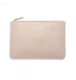 KATIE LOXTON HELLO BEAUTIFUL PERF POUCH DUSTY PINK