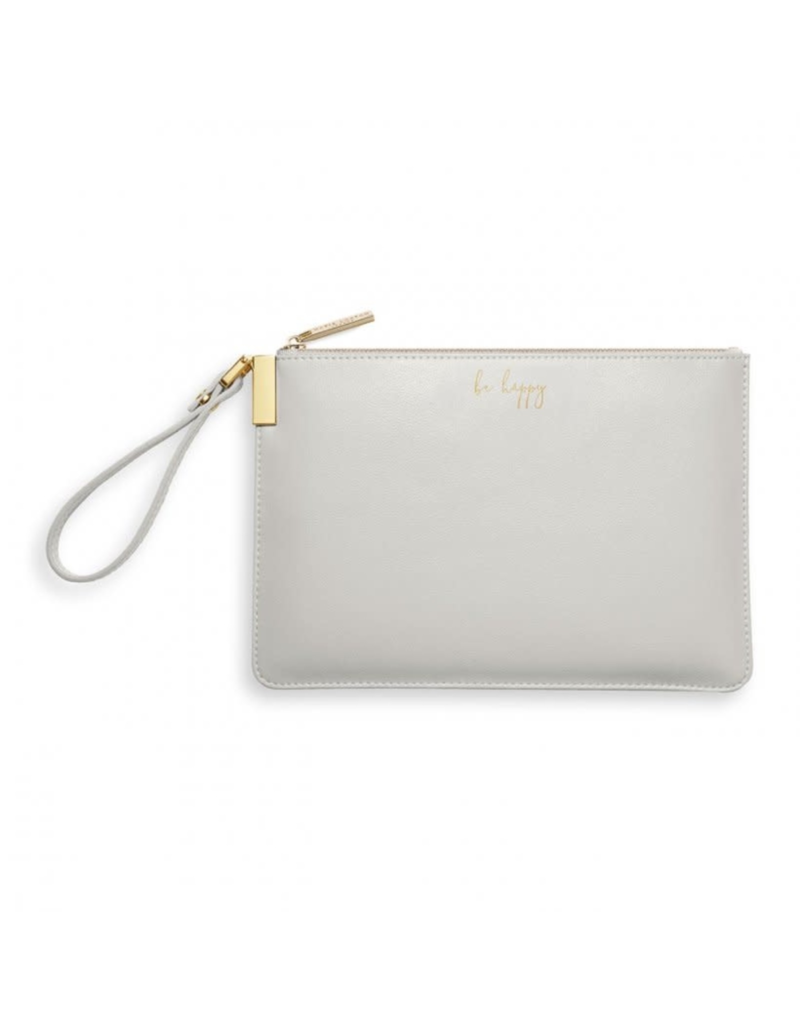 SECRET MSSG POUCH GREY BE HAPPY