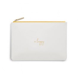 KATIE LOXTON COLOR POP POUCH BE HAPPY WHITE