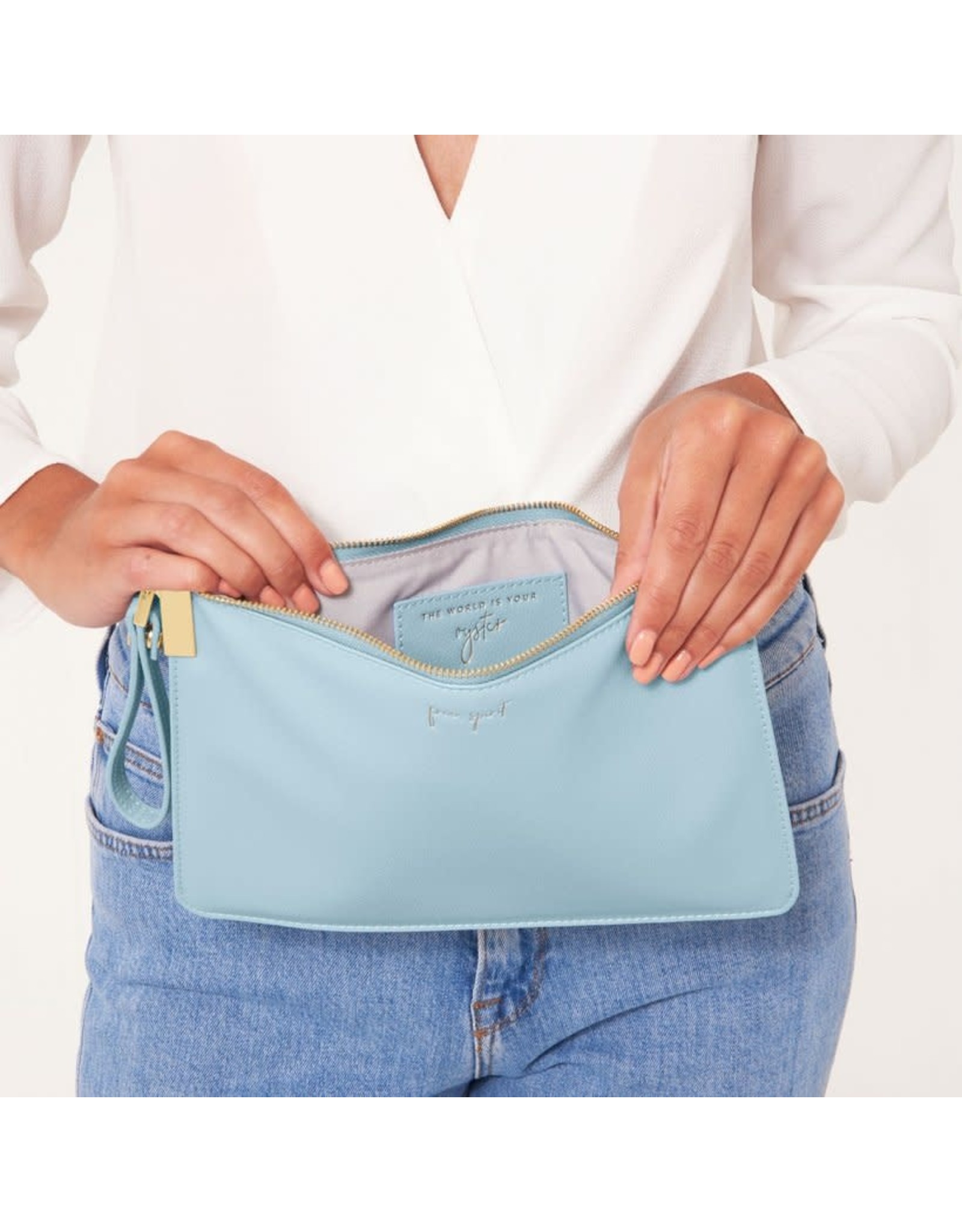 KATIE LOXTON SECRET MSSG POUCH BLUE FREE SPIRIT