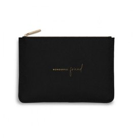 KATIE LOXTON PERF POUCH WONDERFUL FRIEND BLACK