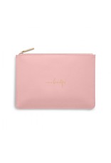 KATIE LOXTON PERF POUCH LIFE IS BEAUTIFUL PINK