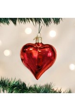 OLD WORLD CHRISTMAS LARGE SHINY RED HEART