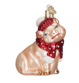 OLD WORLD CHRISTMAS 12419   SNOWY PIG