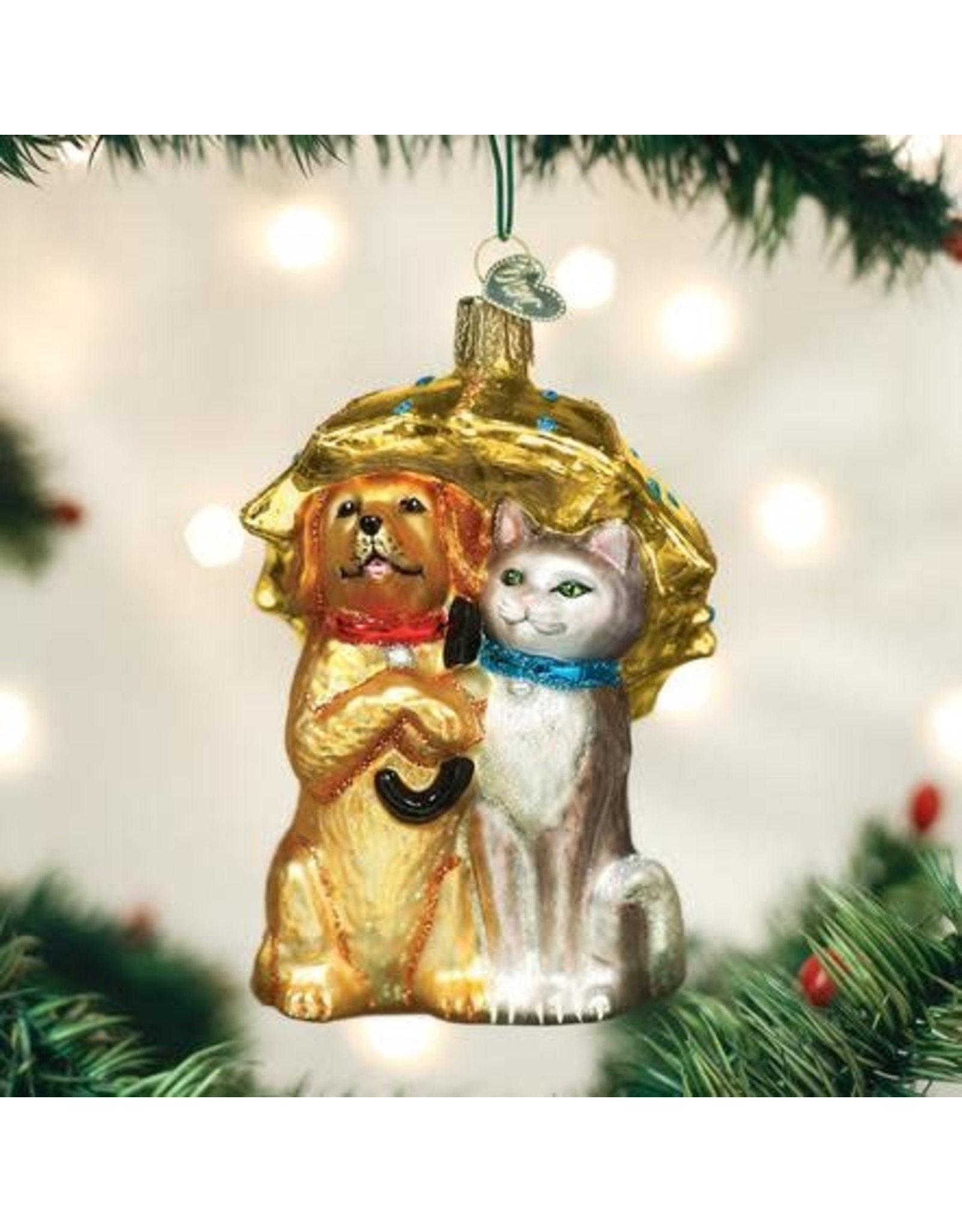OLD WORLD CHRISTMAS RAINING CATS AND DOGS