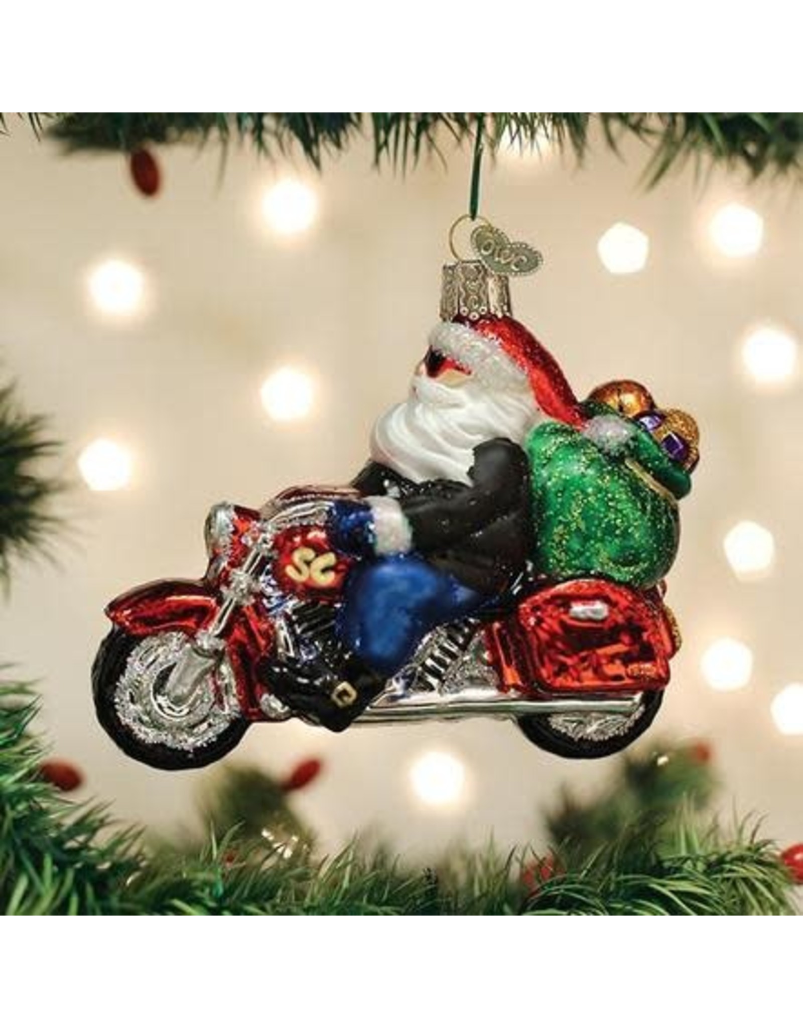 OLD WORLD CHRISTMAS 40313   BIKER SANTA