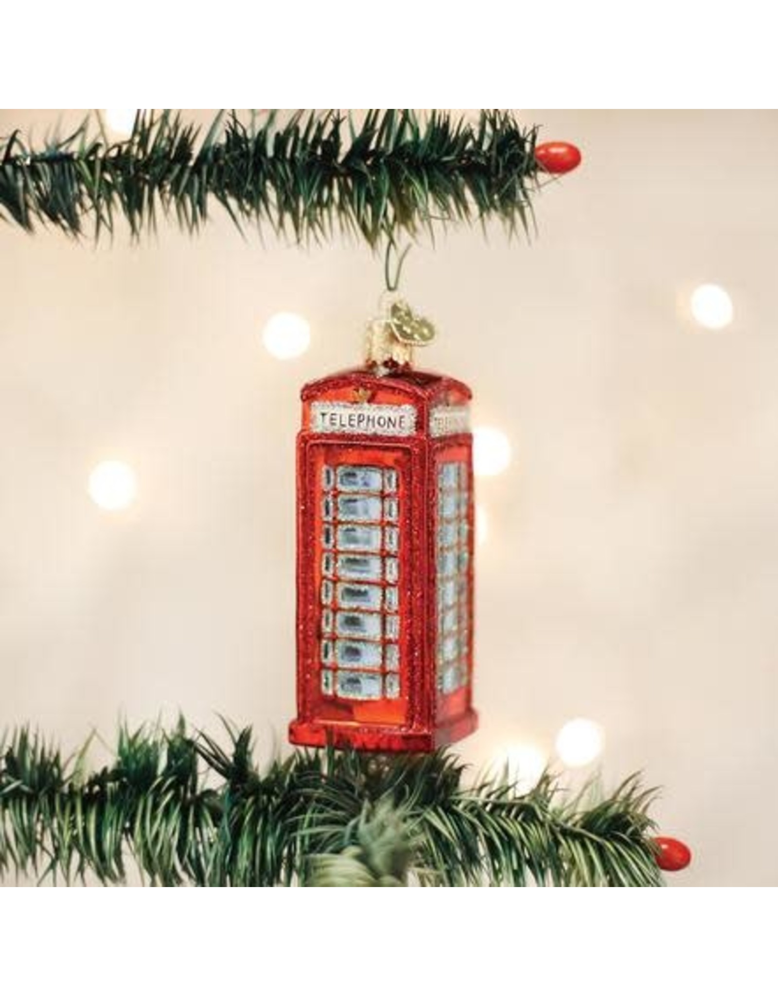 OLD WORLD CHRISTMAS ENGLISH PHONE BOOTH