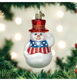 OLD WORLD CHRISTMAS 24180   PATRIOTIC SNOWMAN