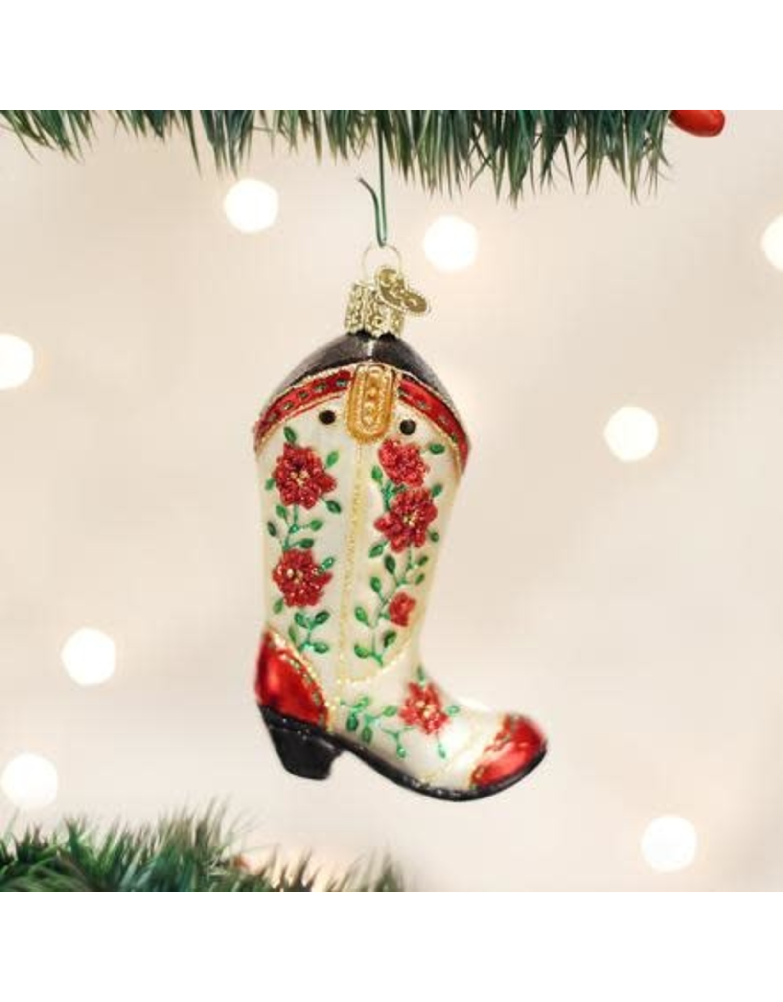 OLD WORLD CHRISTMAS CHRISTMAS COWGIRL BOOT
