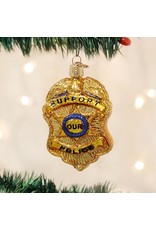 OLD WORLD CHRISTMAS 36129   POLICE BADGE