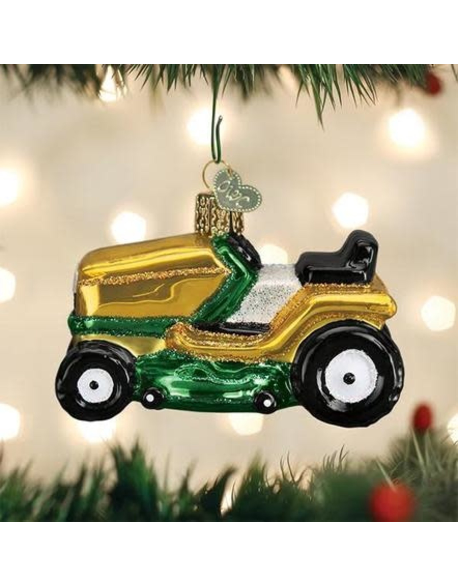 OLD WORLD CHRISTMAS 46085   RIDING LAWN MOWER