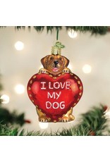 OLD WORLD CHRISTMAS 30052   I LOVE MY DOG