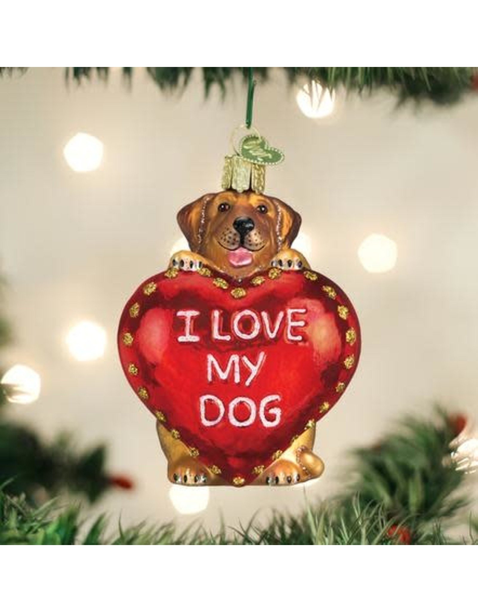 OLD WORLD CHRISTMAS 30052   I LOVE MY DOG