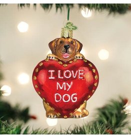 OLD WORLD CHRISTMAS 30052   I LOVE MY DOG