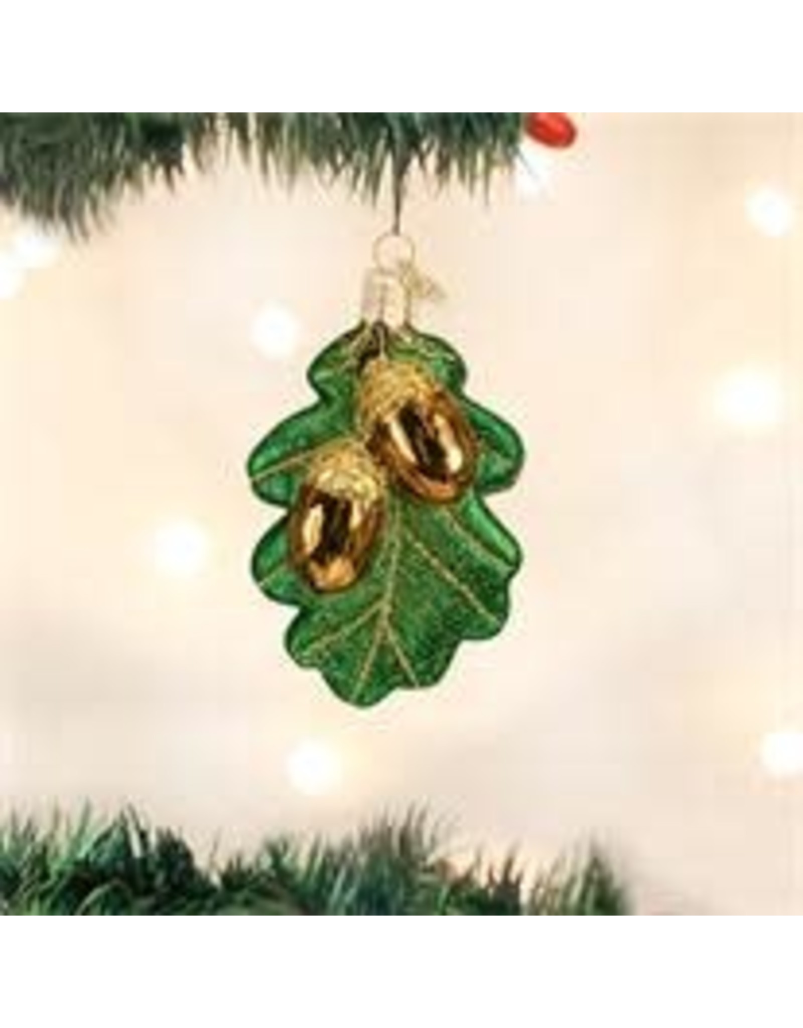 OLD WORLD CHRISTMAS OAK LEAF WITH ACORNS