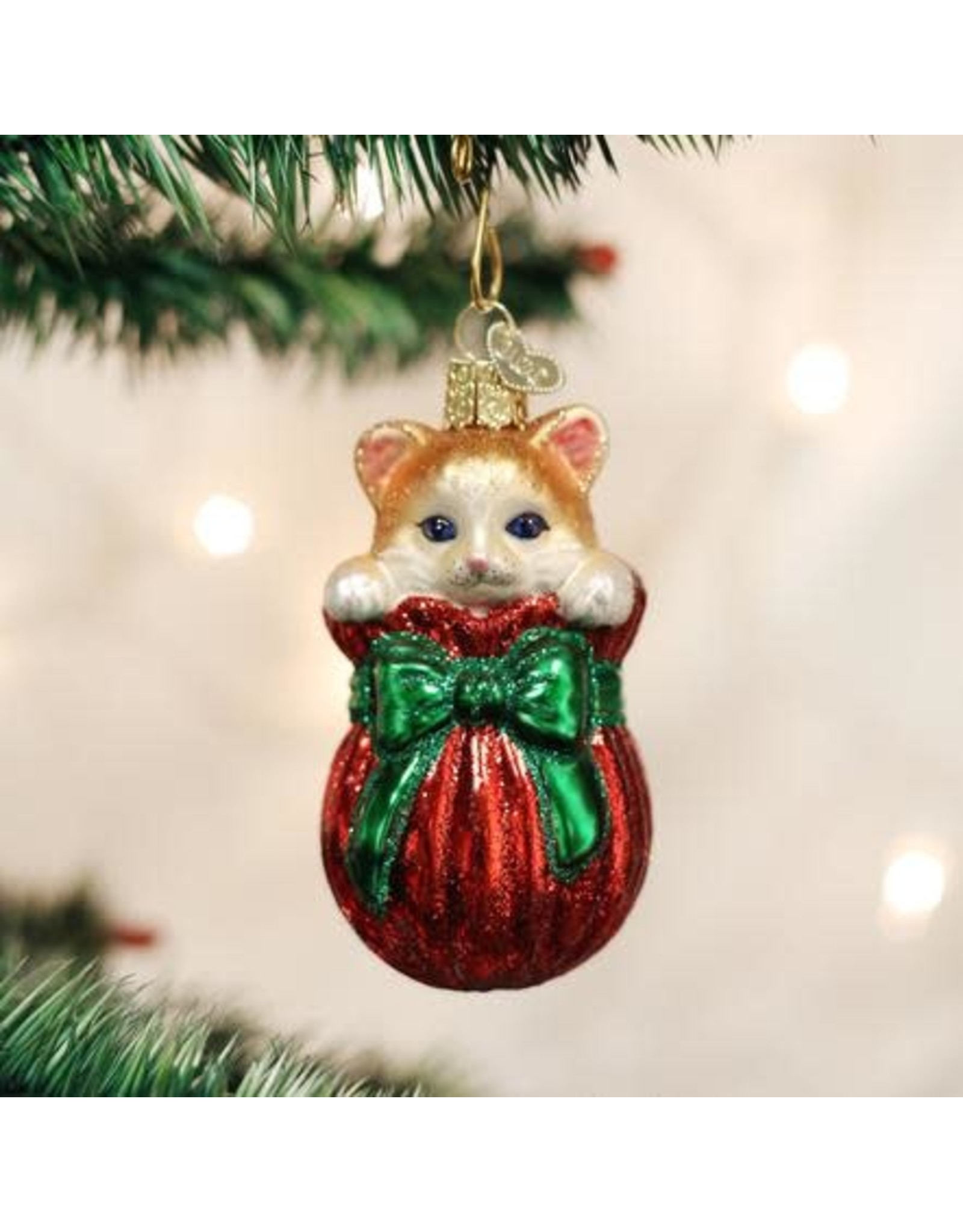 OLD WORLD CHRISTMAS LETTING THE CAT OUT OF THE BAG