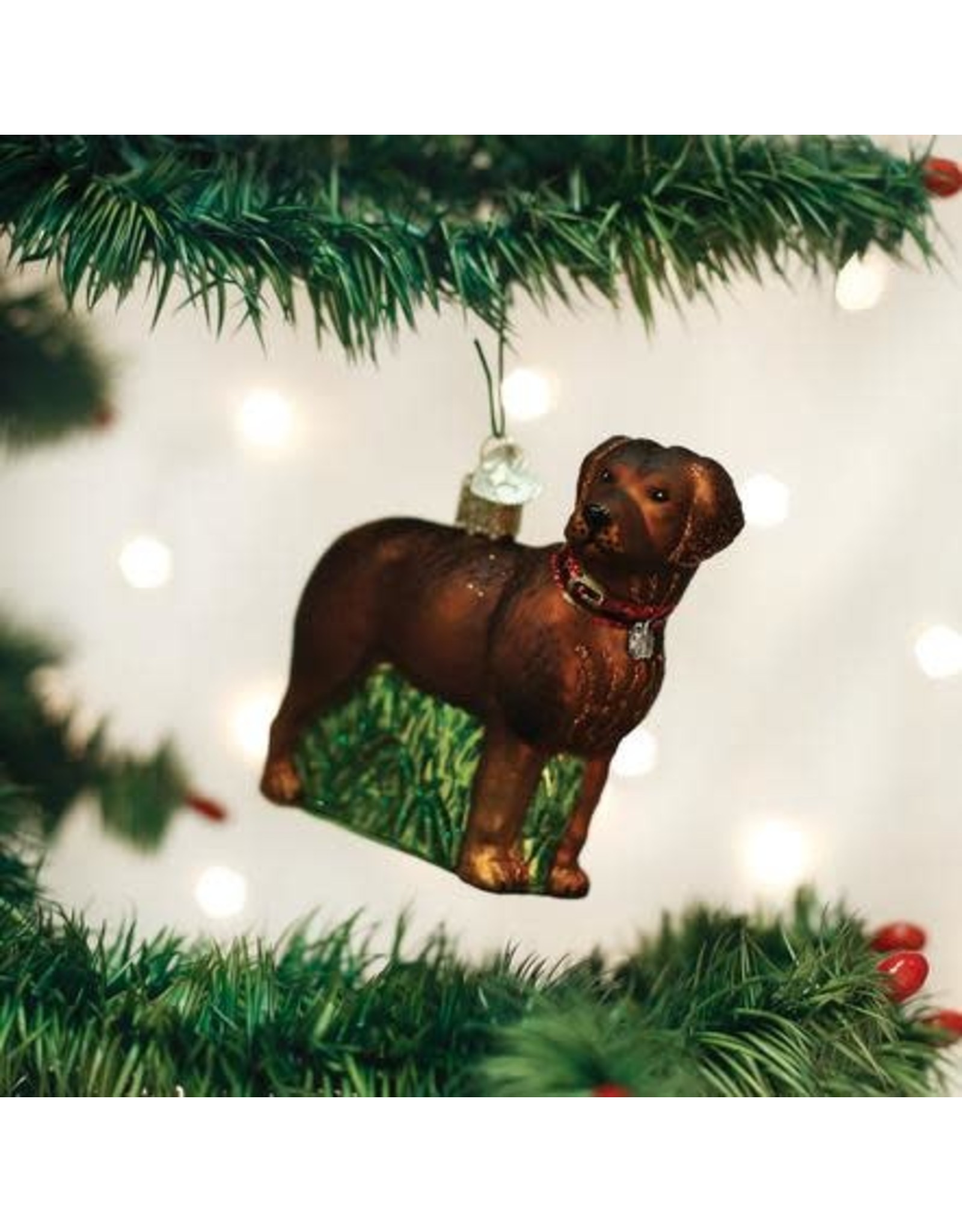 OLD WORLD CHRISTMAS 12508   STANDING CHOCOLATE LAB