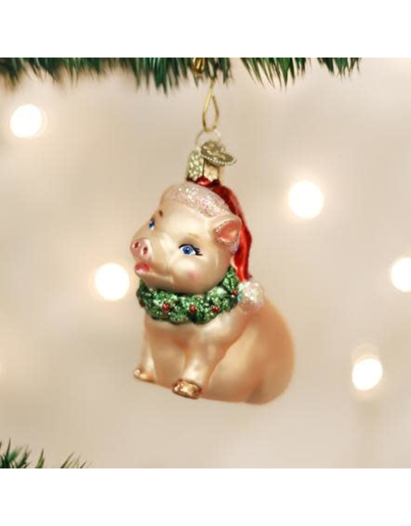 OLD WORLD CHRISTMAS HOLLY PIG