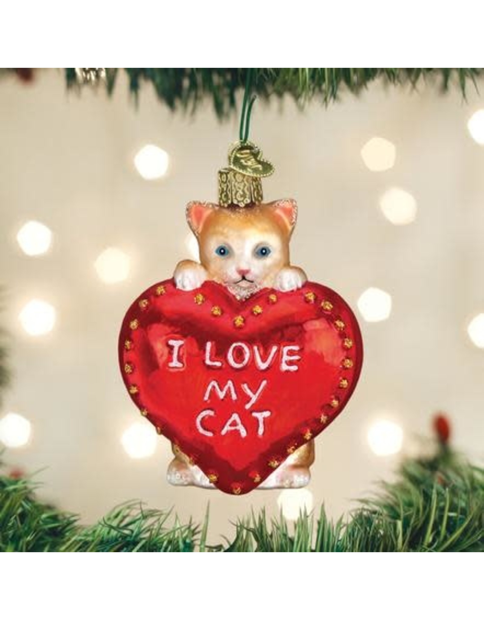 OLD WORLD CHRISTMAS 30051   I LOVE MY CAT