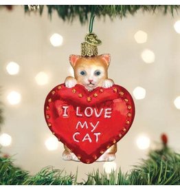 OLD WORLD CHRISTMAS 30051   I LOVE MY CAT