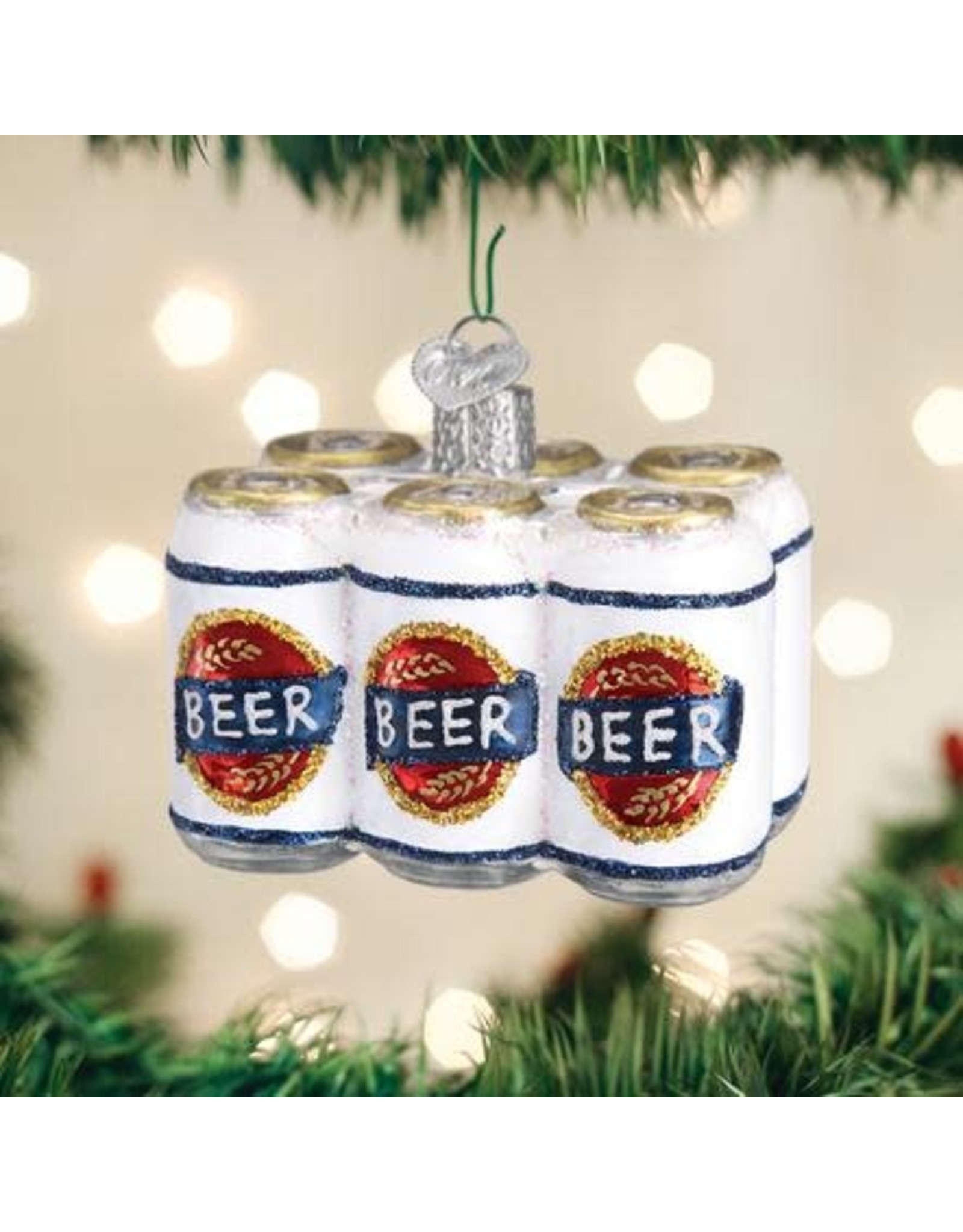 OLD WORLD CHRISTMAS 32333   SIX PACK OF BEER