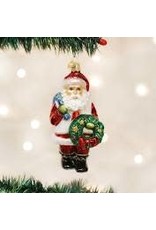 OLD WORLD CHRISTMAS 40279   SANTA WITH WREATH