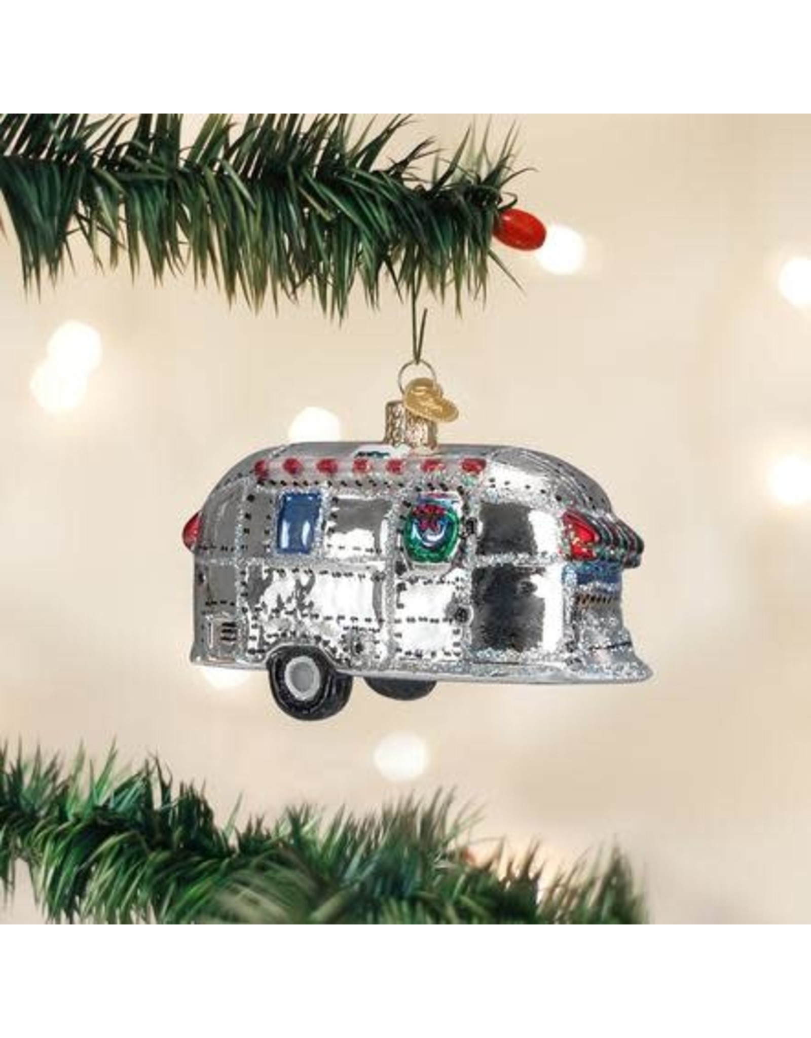 OLD WORLD CHRISTMAS 46053   VINTAGE TRAILER