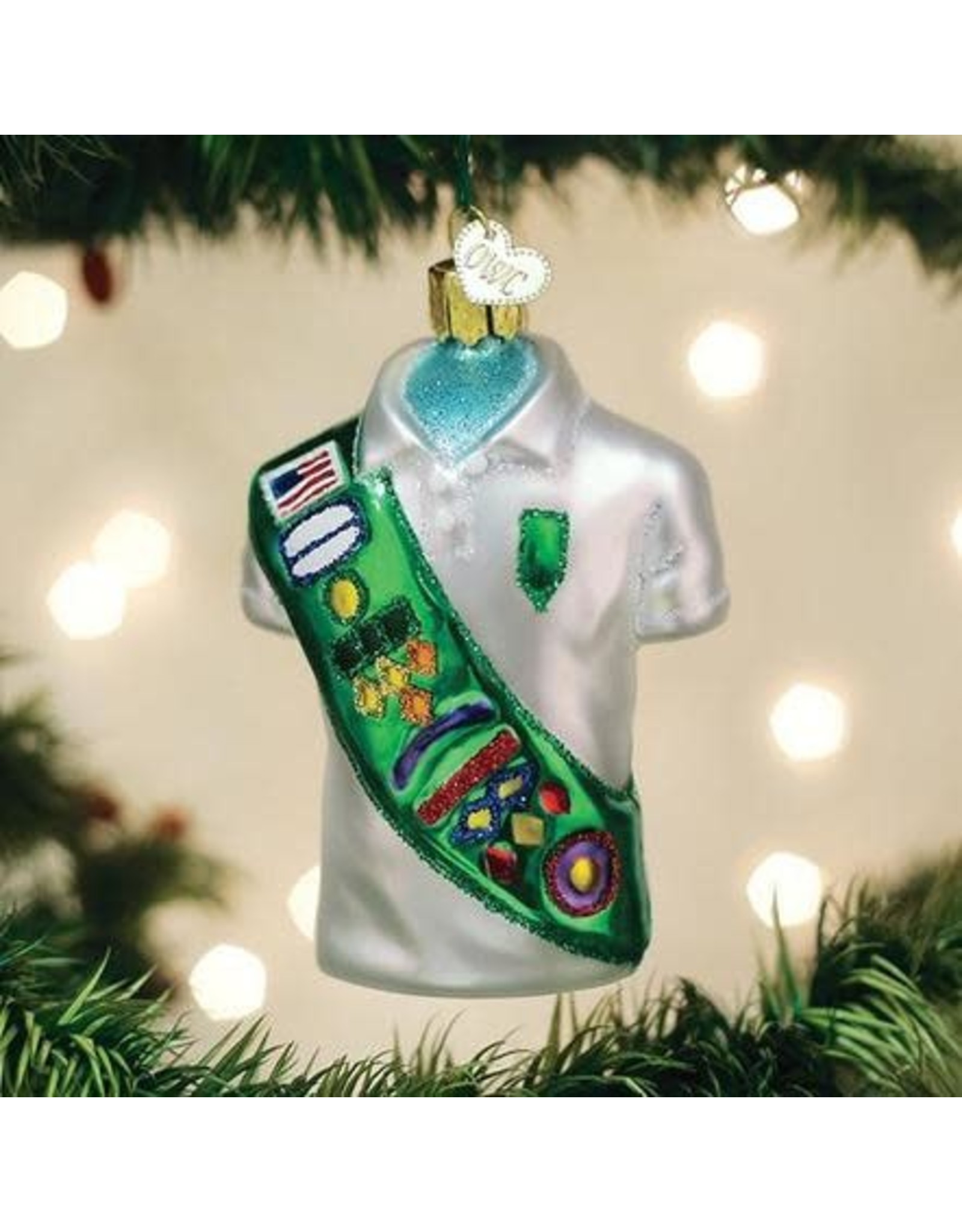 OLD WORLD CHRISTMAS 32449   GIRL SCOUT UNIFORM