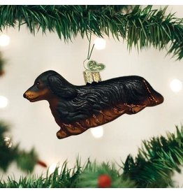 OLD WORLD CHRISTMAS LONG-HAIRED DACHSHUND