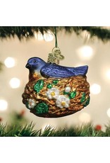 OLD WORLD CHRISTMAS BIRD IN NEST