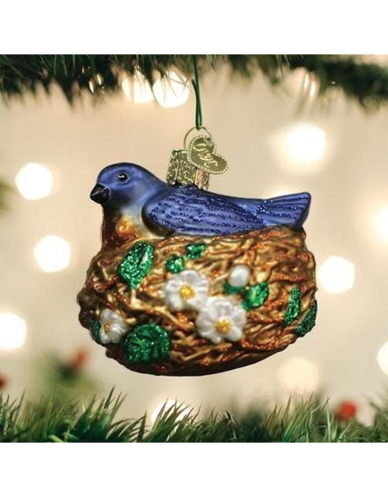 OLD WORLD CHRISTMAS BIRD IN NEST