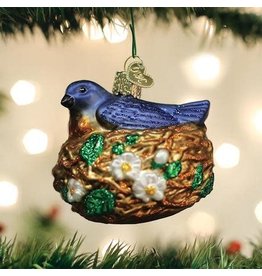 OLD WORLD CHRISTMAS BIRD IN NEST