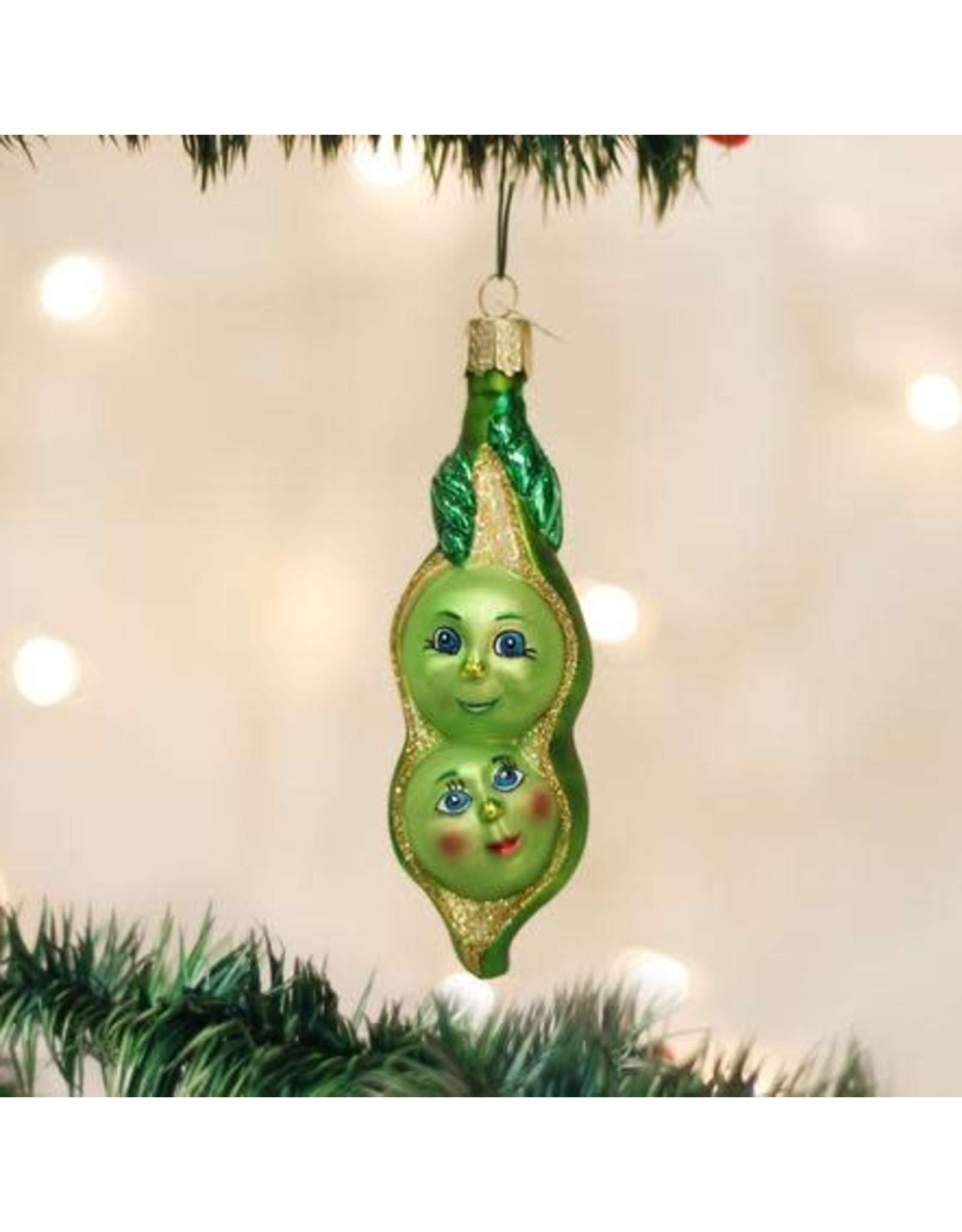 OLD WORLD CHRISTMAS 28041   TWO PEAS IN A POD