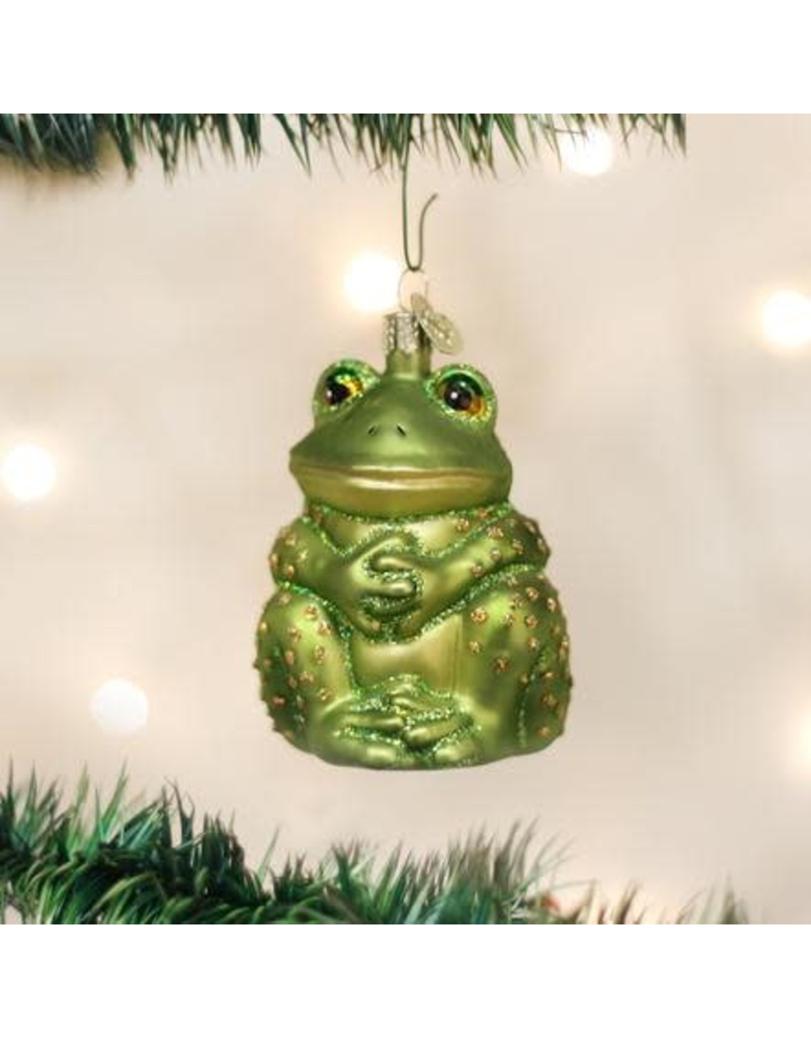 OLD WORLD CHRISTMAS 12221   SITTING FROG