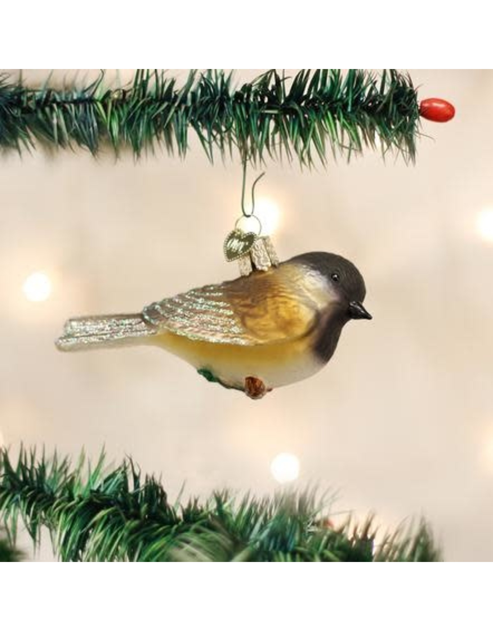 OLD WORLD CHRISTMAS BLACK-CAPPED CHICKADEE