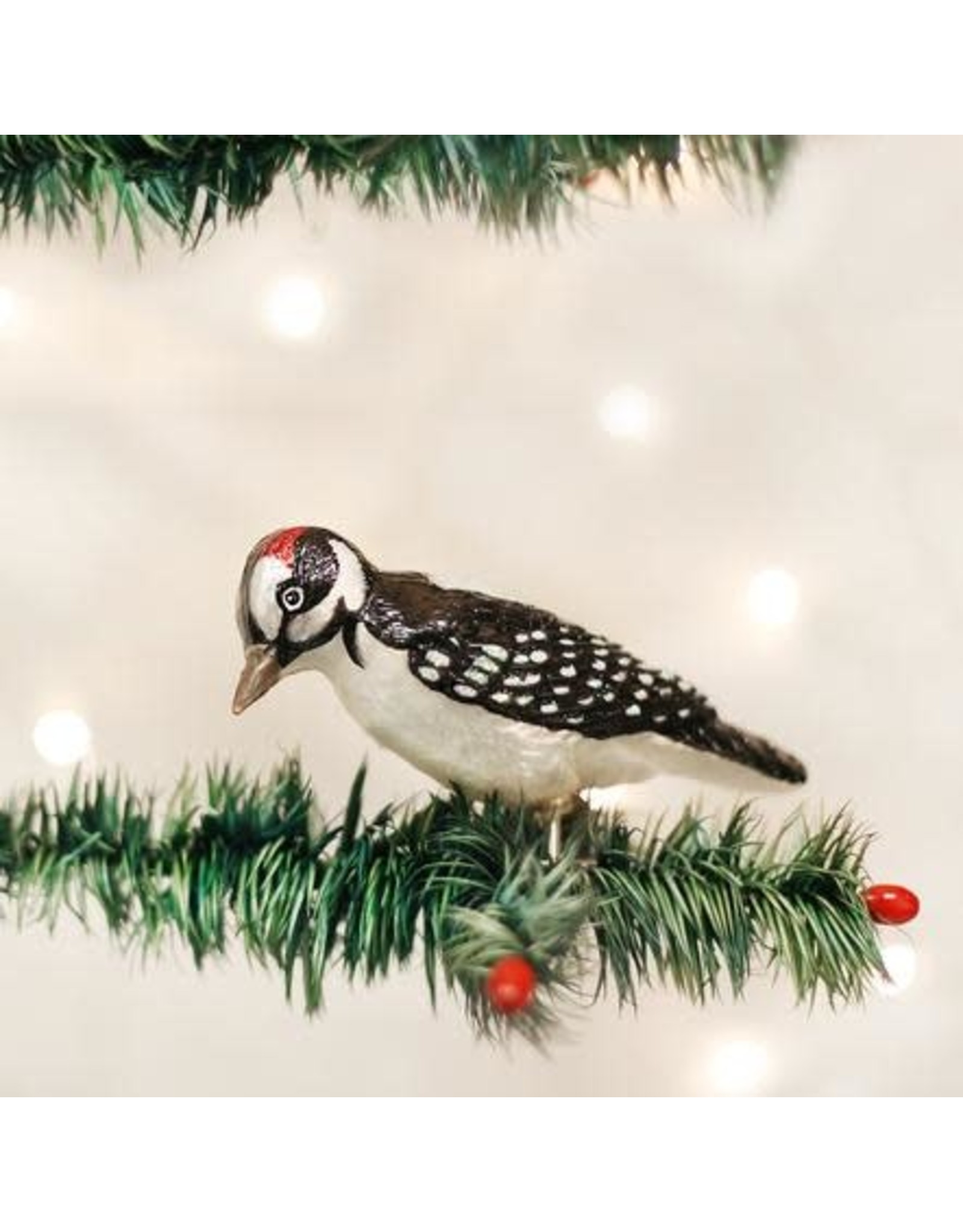 OLD WORLD CHRISTMAS 18039   CLIP-ON HAIRY WOODPECKER