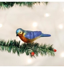 OLD WORLD CHRISTMAS 18043   CLIP-ON WESTERN BLUEBIRD