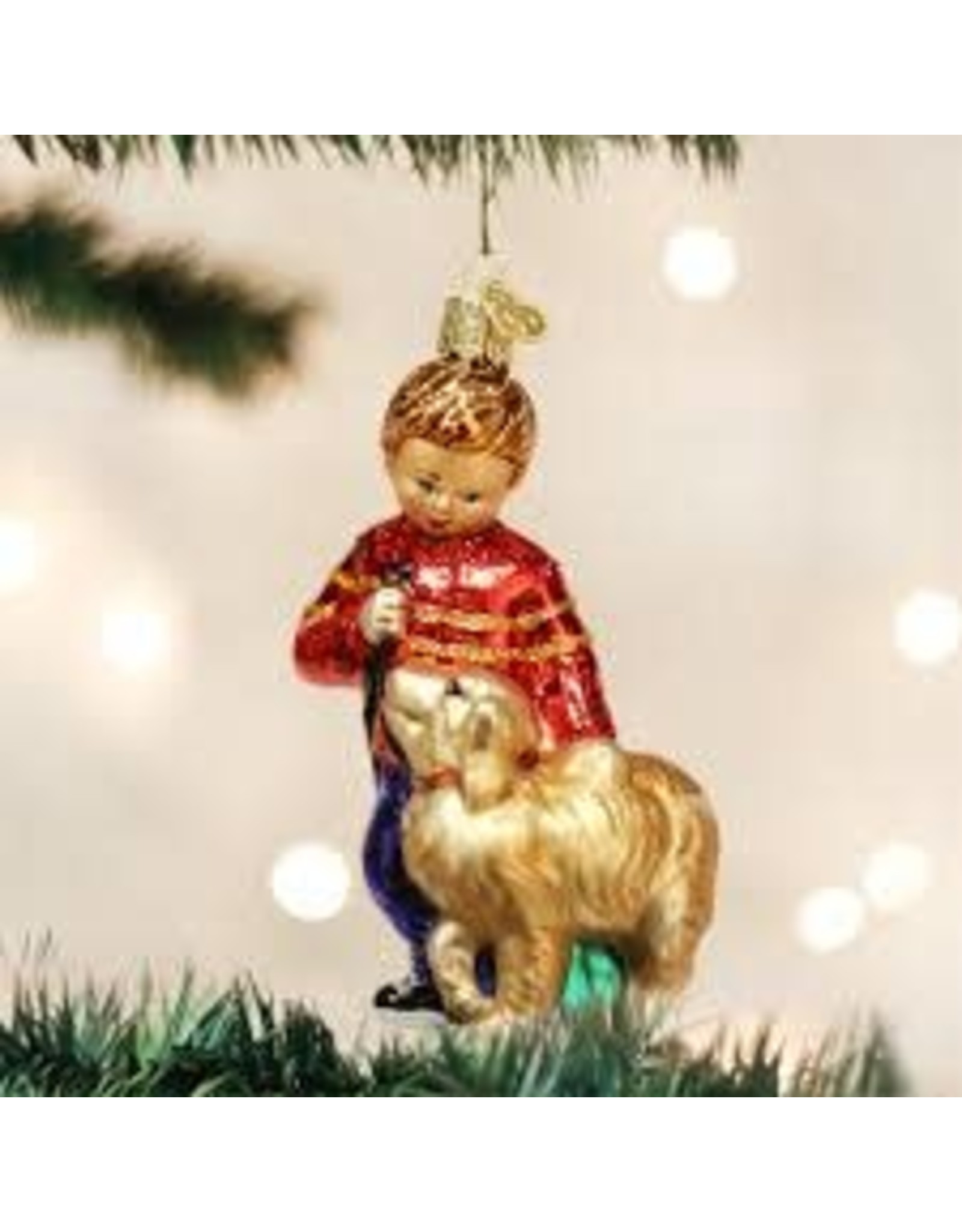 OLD WORLD CHRISTMAS BOY WITH DOG