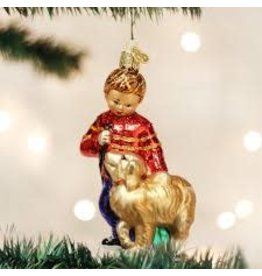 OLD WORLD CHRISTMAS BOY WITH DOG